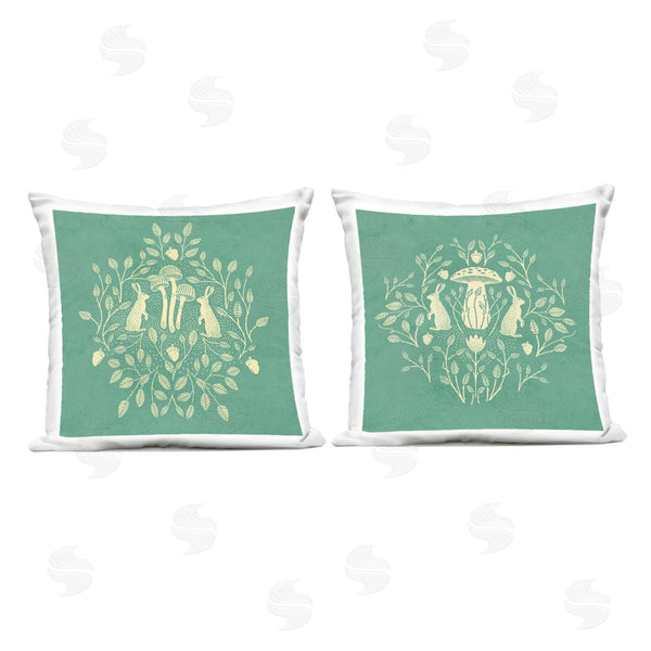 Stupell Industries Katie O'Shea | Boho Symmetrical Rabbits Printed Throw Pillow Set