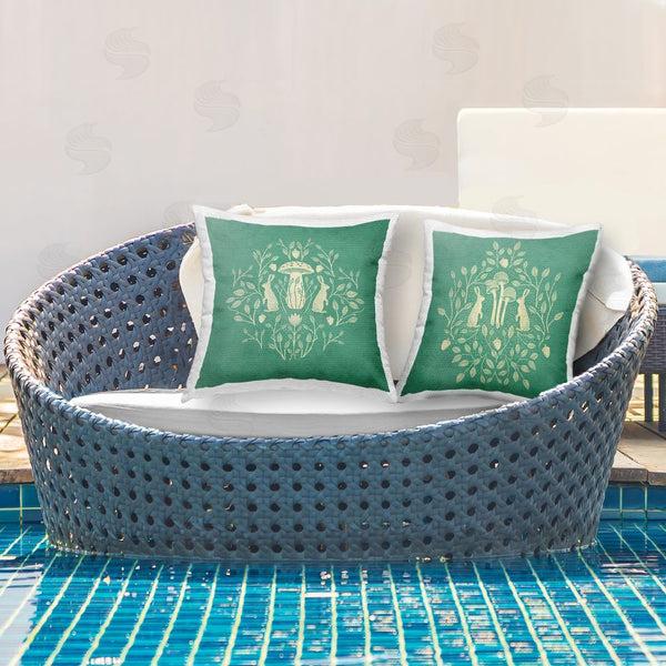 Stupell Industries Katie O'Shea | Boho Symmetrical Rabbits Printed Throw Pillow Set
