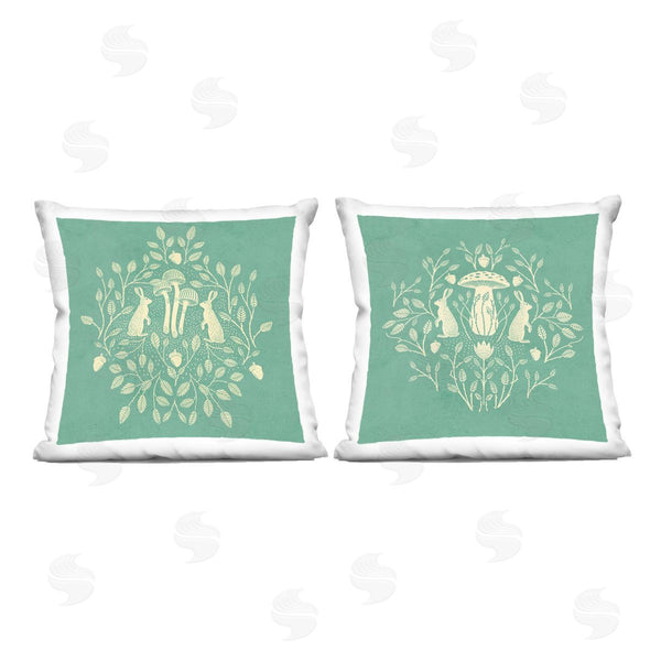 stupell industries Katie O'Shea | Boho Symmetrical Rabbits Printed Throw Pillow Set