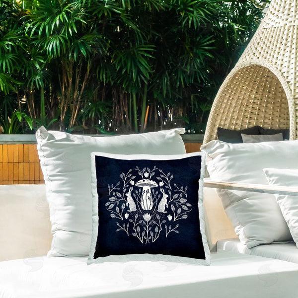 Stupell Industries Katie O'Shea | Botanical Rabbits & Mushroom Printed Throw Pillow