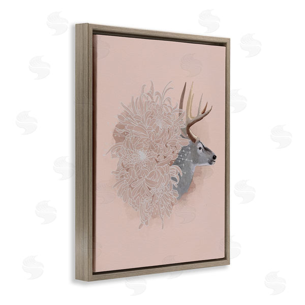 Stupell Industries Katie O'Shea | Pink Deer & Mum Flower