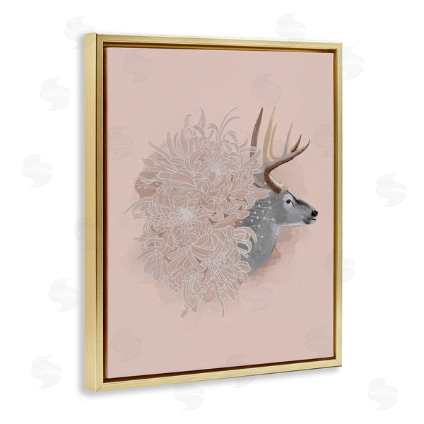 Stupell Industries Katie O'Shea | Pink Deer & Mum Flower