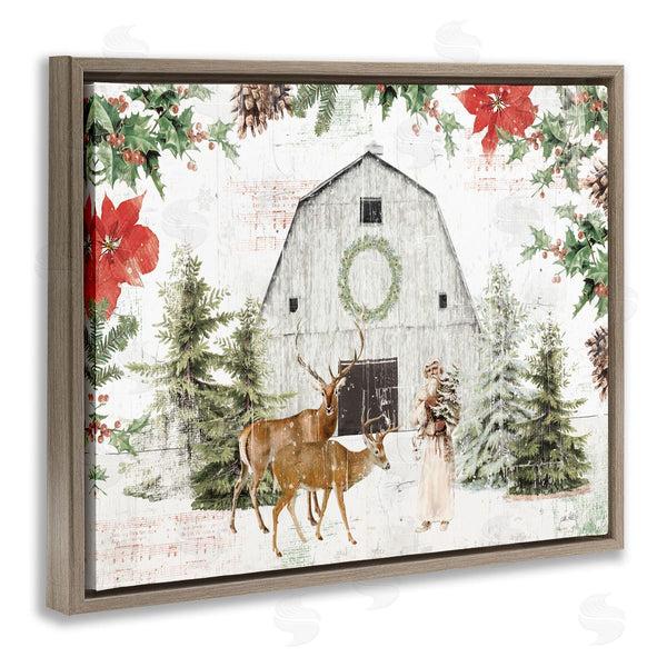 Stupell Industries Katie Pertiet | Rustic Winter Holiday Barn