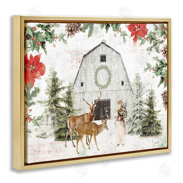 Stupell Industries Katie Pertiet | Rustic Winter Holiday Barn