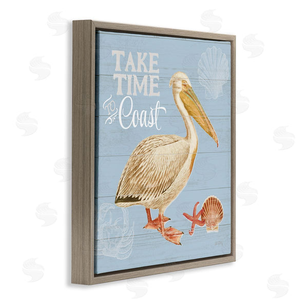 Stupell Industries Katie Pertiet | Time To Coast Nautical Pun Pelican Wall Art