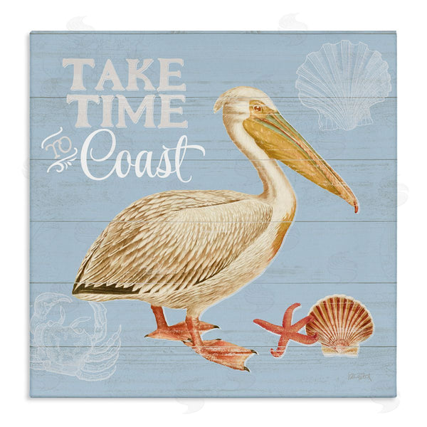 stupell industries Katie Pertiet | Time To Coast Nautical Pun Pelican Wall Art
