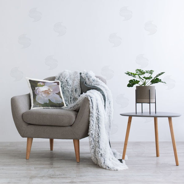 Stupell Industries Katie Swatland | Ruffled Petals White Flower Printed Throw Pillow