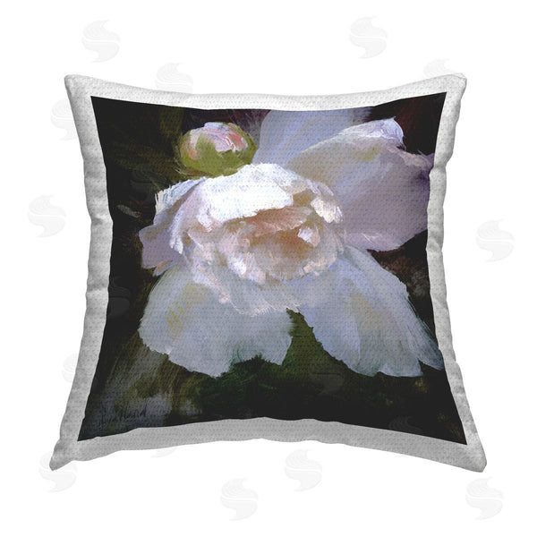 Stupell Industries Katie Swatland | Ruffled Petals White Flower Printed Throw Pillow