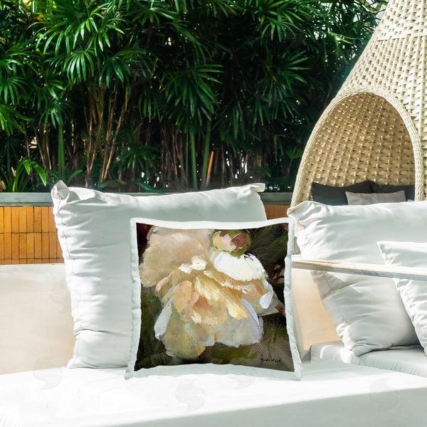 Stupell Industries Katie Swatland | Ruffled White Flower Printed Throw Pillow
