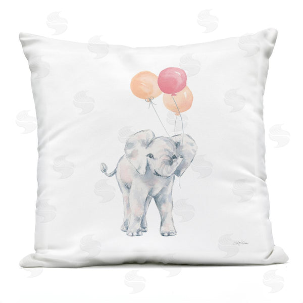 Stupell Industries Katina Pete | Baby Elephant Holding Balloons Printed Throw Pillow
