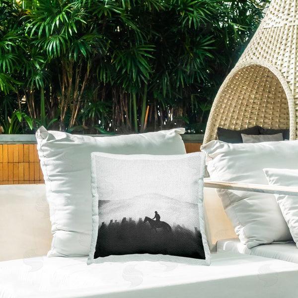 Stupell Industries Katrina Craven | Cowboy In Foggy Scene Printed Throw Pillow