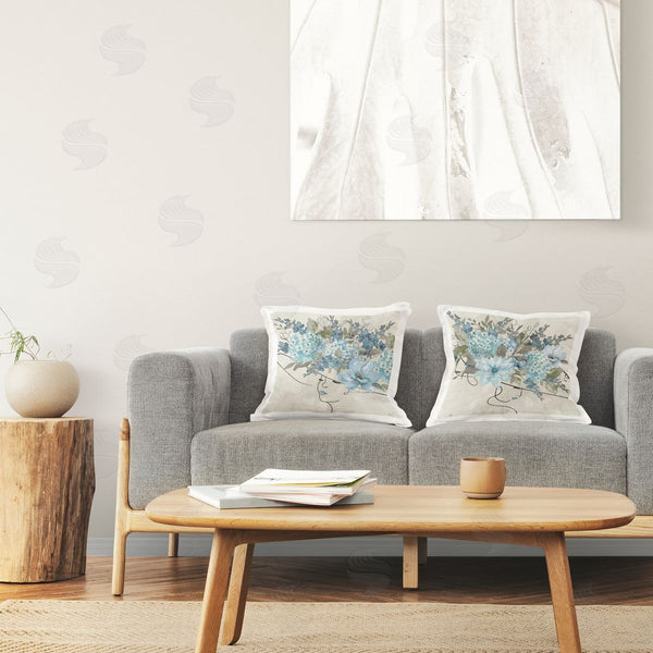 stupell industries Katrina Craven | Female Figure Floral Hat Printed Throw Pillow Set