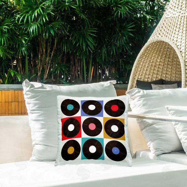 Stupell Industries Katrina Craven | Geometric Music Records Printed Throw Pillow