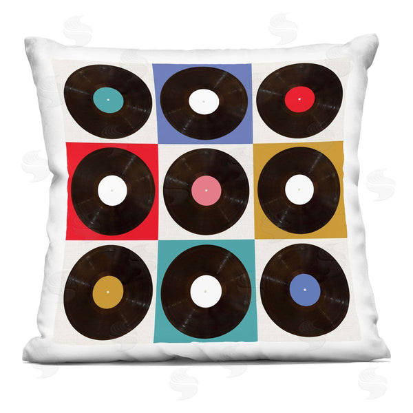 stupell industries Katrina Craven | Geometric Music Records Printed Throw Pillow