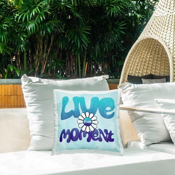 Stupell Industries Katrina Craven | Groovy Live In The Moment Printed Throw Pillow