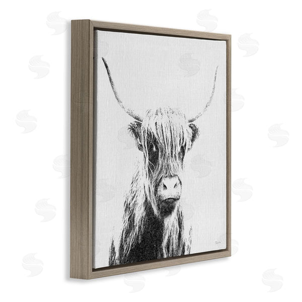 Stupell Industries Katrina Craven | Longhorn Sketch In Grey Wall Art