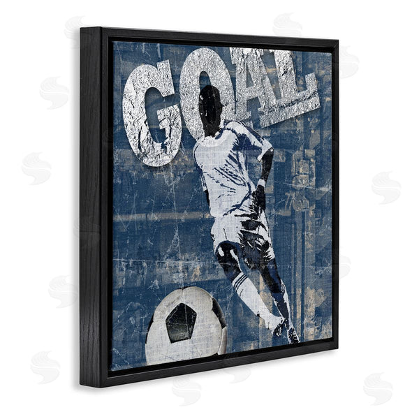 Stupell Industries Katrina Craven | Soccer Player Goal Text Vintage Weathered Sign Wall Art