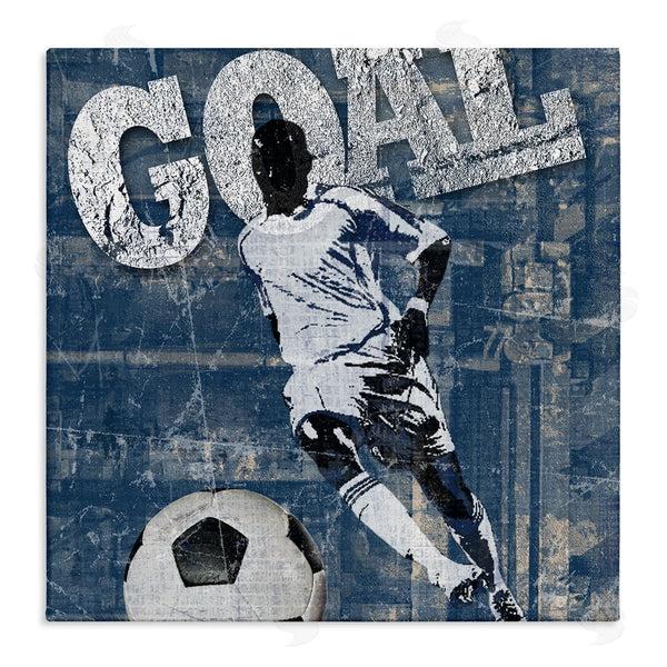 stupell industries Katrina Craven | Soccer Player Goal Text Vintage Weathered Sign Wall Art