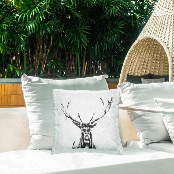Stupell Industries Katrina Craven | Stag Sketch In Grey Printed Throw Pillow