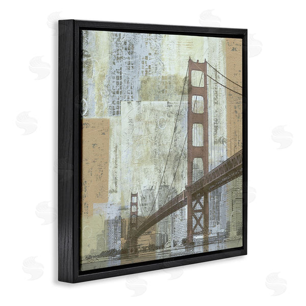 Stupell Industries Katrina Craven | Tall Water Bridge Abstract Blocked Metropolis City Wall Art