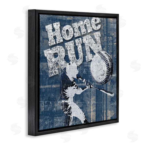 Stupell Industries Katrina Craven | Vintage Home Run Weathered Baseball Sports Sign Wall Art