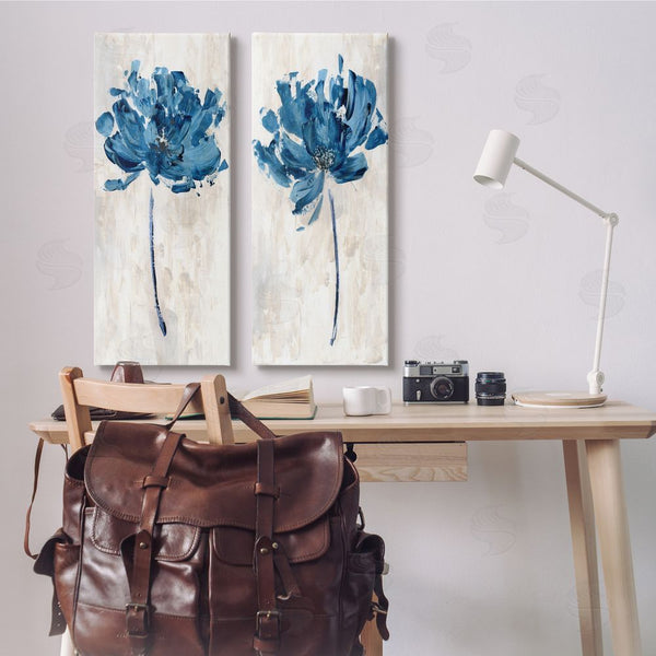 Stupell Industries Katrina Craven | Vivid Blue Abstract Flowers Rustic Florals Wall Art
