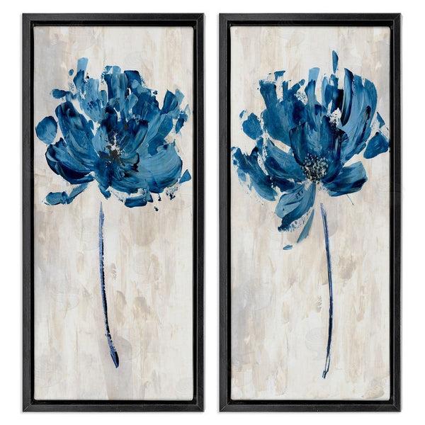 Stupell Industries Katrina Craven | Vivid Blue Abstract Flowers Rustic Florals Wall Art