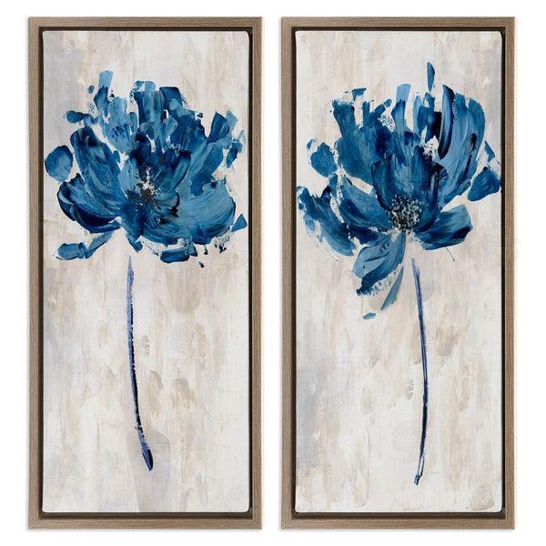 Stupell Industries Katrina Craven | Vivid Blue Abstract Flowers Rustic Florals Wall Art