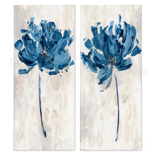 stupell industries Katrina Craven | Vivid Blue Abstract Flowers Rustic Florals Wall Art