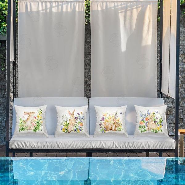 Stupell Industries Katrina Pete | Celebrate Spring Floral Bunnies Printed Throw Pillow Set