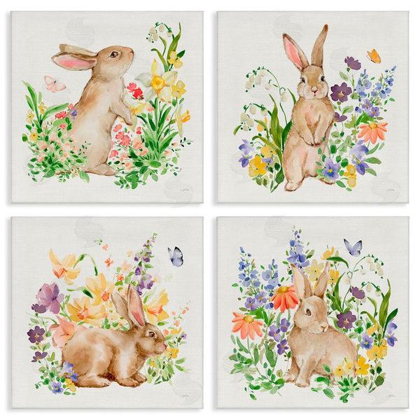 stupell industries Katrina Pete | Celebrate Spring Floral Bunnies Wall Art