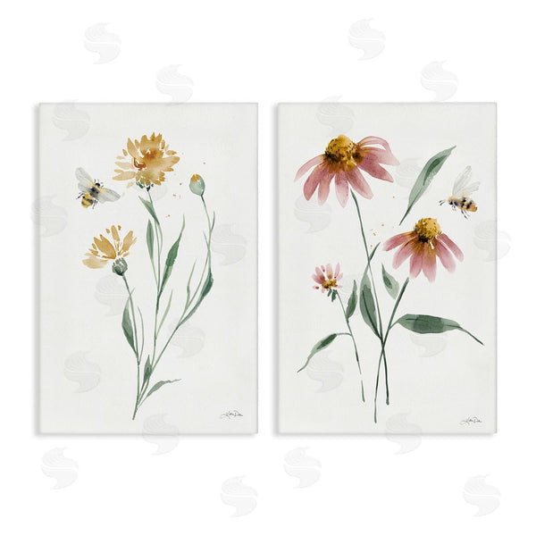 stupell industries Katrina Pete | Flower Stem Bees Wall Art