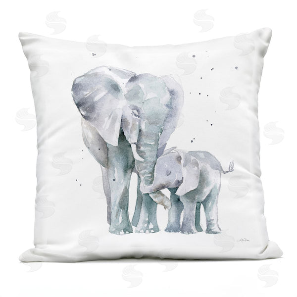 Stupell Industries Katrina Pete | Mother & Child Elephants Casual Wildlife Family Printed Throw Pillow