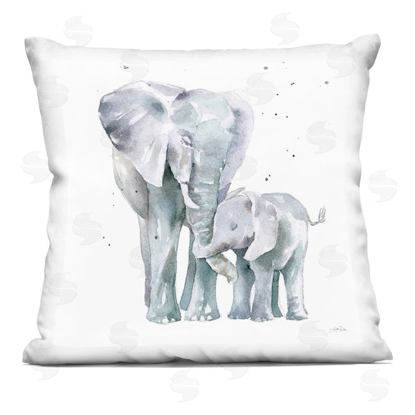 stupell industries Katrina Pete | Mother & Child Elephants Casual Wildlife Family Printed Throw Pillow
