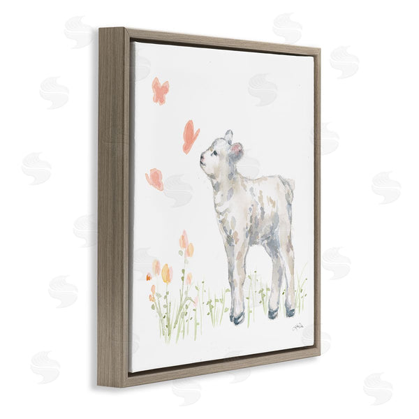 Stupell Industries Katrina Pete | Sweet Baby Lamb Butterfly Meadow Wall Art