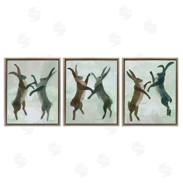 Stupell Industries Kay Widdowson | Battling Hares In Neutral Tones
