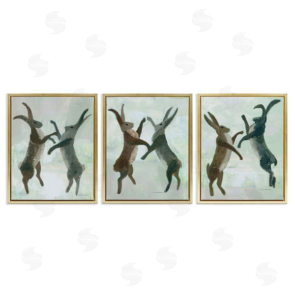Stupell Industries Kay Widdowson | Battling Hares In Neutral Tones