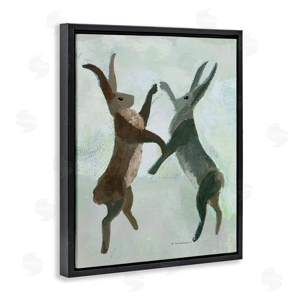 Stupell Industries Kay Widdowson | Boxing Hares In Neutral Tones