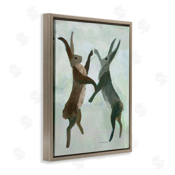 Stupell Industries Kay Widdowson | Boxing Hares In Neutral Tones