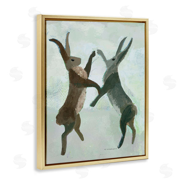 Stupell Industries Kay Widdowson | Boxing Hares In Neutral Tones