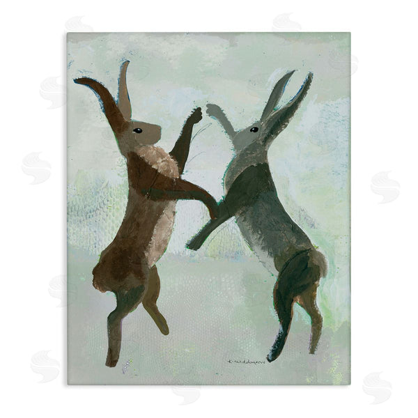 stupell industries Kay Widdowson | Boxing Hares in Neutral Tones