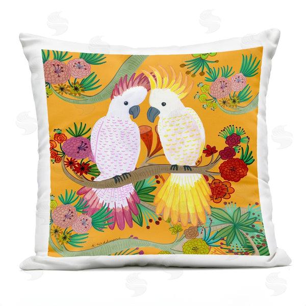 Stupell Industries Kay Widdowson | Bright Cockatoos & Foliage Printed Throw Pillow