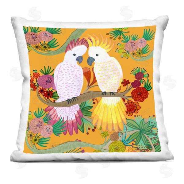 stupell industries Kay Widdowson | Bright Cockatoos & Foliage Printed Throw Pillow