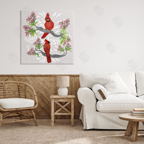 Stupell Industries Kay Widdowson | Christmas Birds With Berries Wall Art