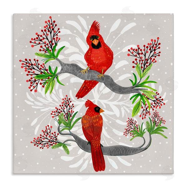 stupell industries Kay Widdowson | Christmas Birds with Berries Wall Art