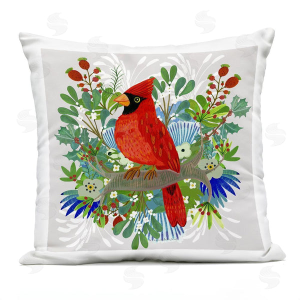 Stupell Industries Kay Widdowson | Christmas Nestings Cardinal Printed Throw Pillow