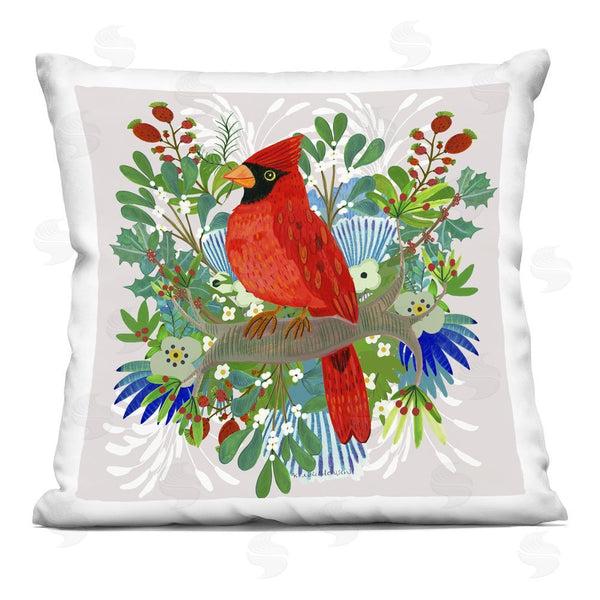 stupell industries Kay Widdowson | Christmas Nestings Cardinal Printed Throw Pillow