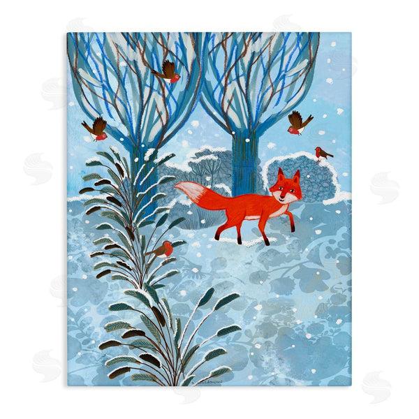 stupell industries Kay Widdowson | Festive Fox Winter Woodlands Wall Art