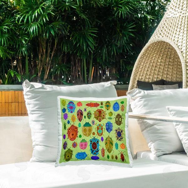 Stupell Industries Kay Widdowson | Flowery Bugs & Insects Printed Throw Pillow