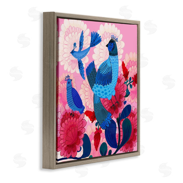 Stupell Industries Kay Widdowson | Folk Birds On Dahlias
